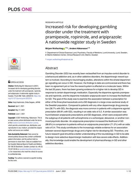 ropinirole gambling lawsuit|Increased risk for developing gambling disorder under the.